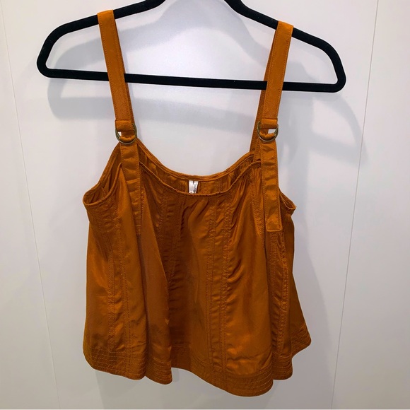 NWT by Anthropologie sz M Copper Brown Sleeveless Swing Crop Tank Flowy Boho - Picture 2 of 10